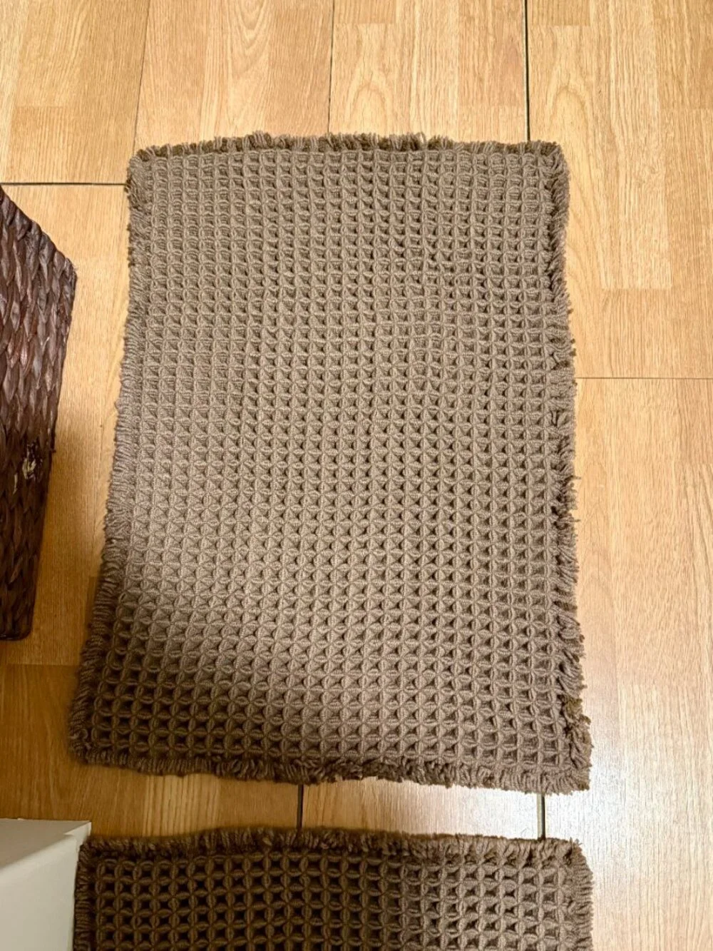 Waffle Bath Mat Boho Bathroom Rug Washable Absorbent Floor Mat Farmhouse Decor